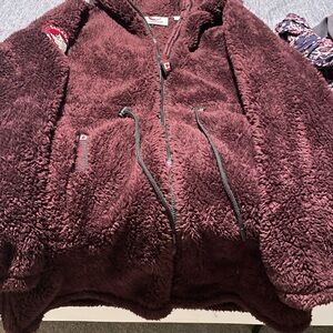 Women's Burgundy Fleece Jacket